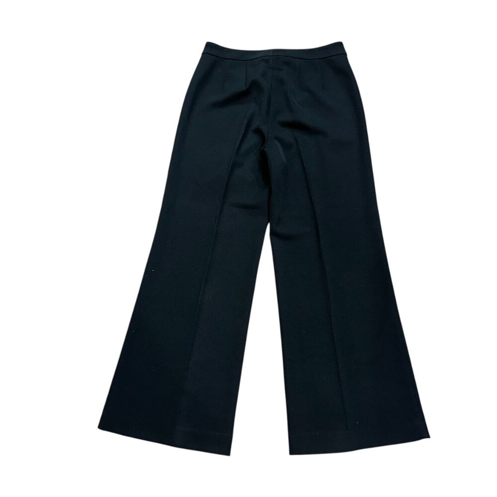 St. John Caviar Black Wide Leg Trousers Size 6‎ Work Office Professional Dressy - Picture 4 of 6